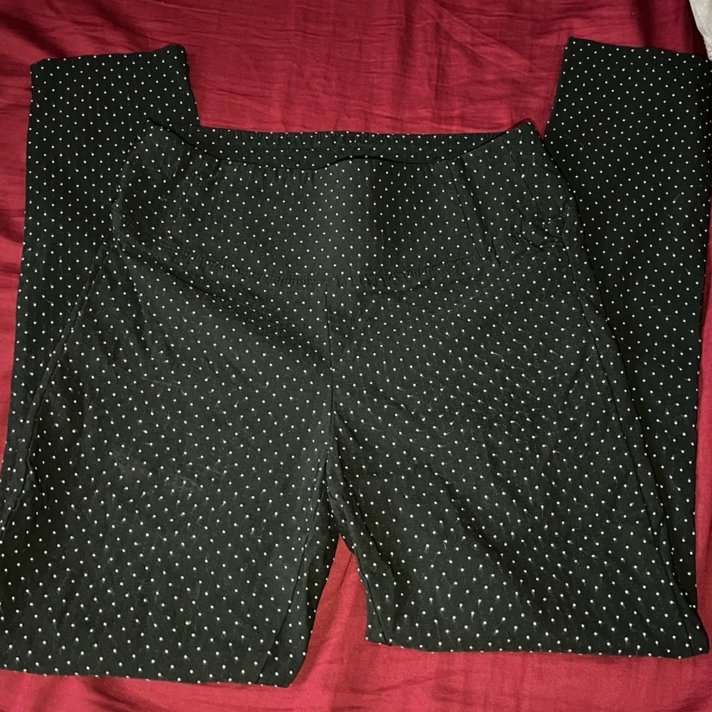 Black pull on skinny tummy control pants